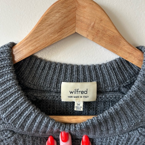 Grey Crew Neck Knit Sweater (wilfred) - Picture 3 of 4